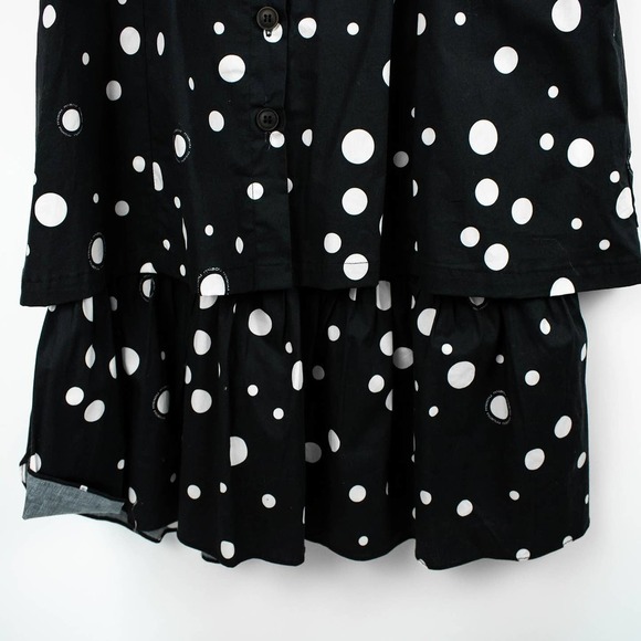 Miaou Womens Black Cat Print‎ Midi Dress Size Small Polka Dot Strapless Retro - Picture 4 of 7